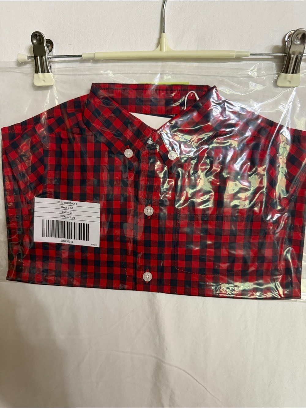 Janie and Jack Red and Blue Plaid Button-Down Shirt long sleeve